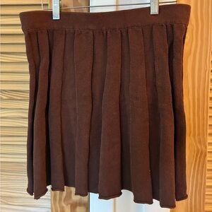 Brown Pleated Skirt size large